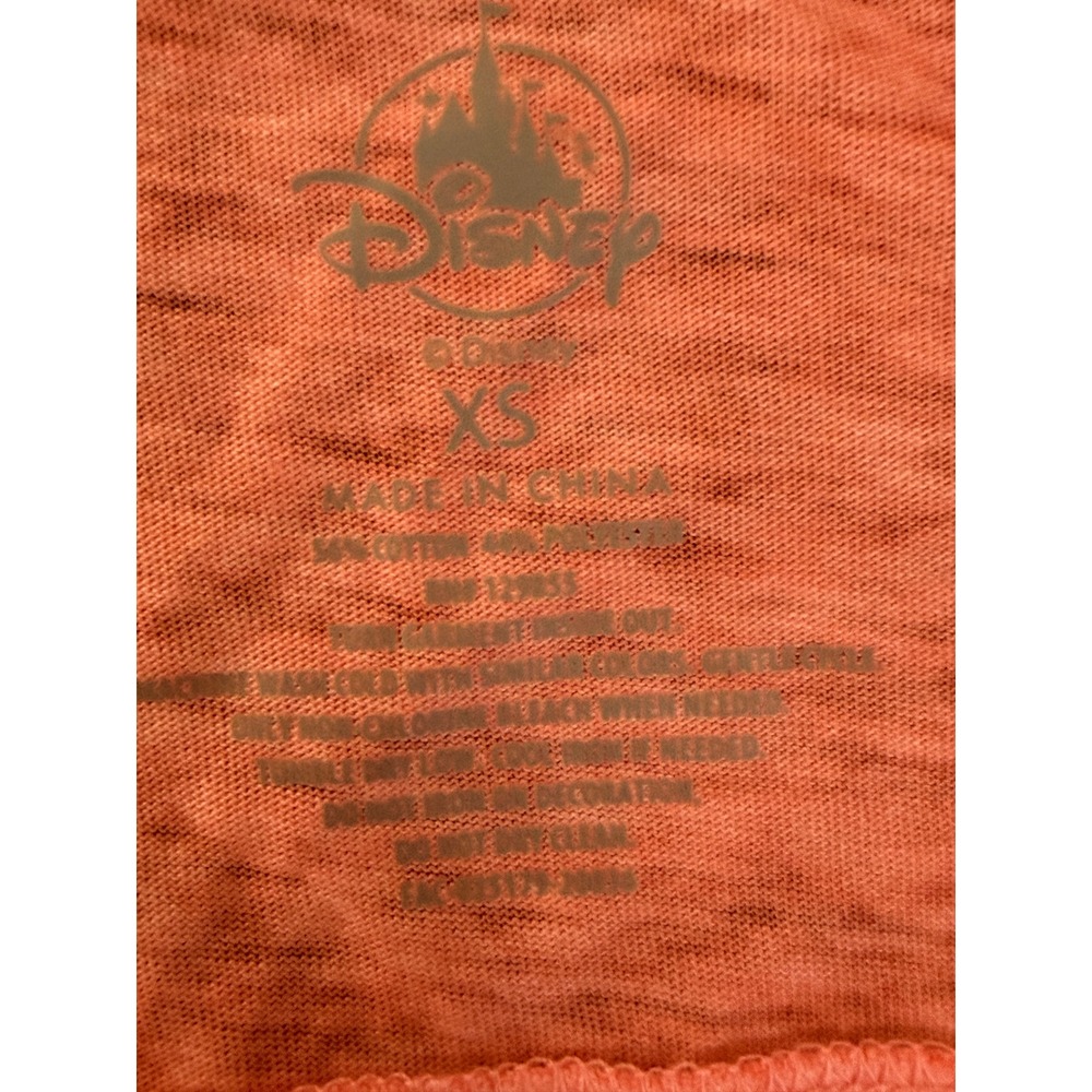 Disney New Park Y2k Baby Tee Mickey Minnie Mouse Coral Fitted V-Neck T-Shirt XS - Picture 8 of 10
